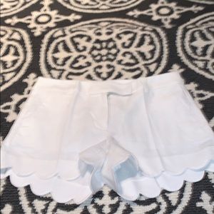 White Scalloped J Crew Shorts